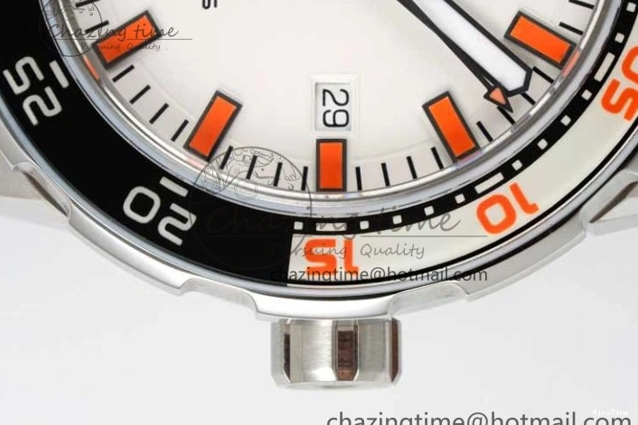 MIROTIME 0219 Aquatimer Automatic SS RSF 1:1 Best Edition White Orange Dial on Black Rubber Strap A Supportive 7069